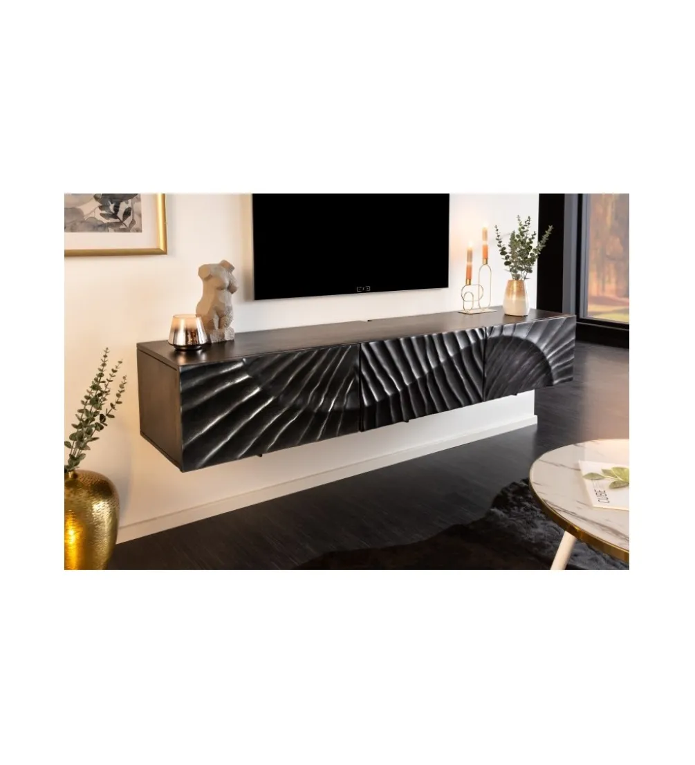 Stolik pod TV wiszący ZEUS Scorpion 160 cm drewno mango