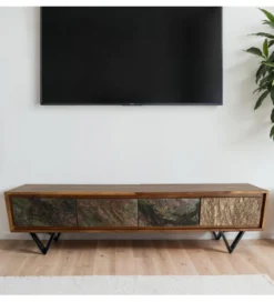 Stolik pod TV WOHNLING 160 cm drewno sheesham