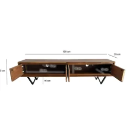Stolik pod TV WOHNLING 160 cm drewno sheesham