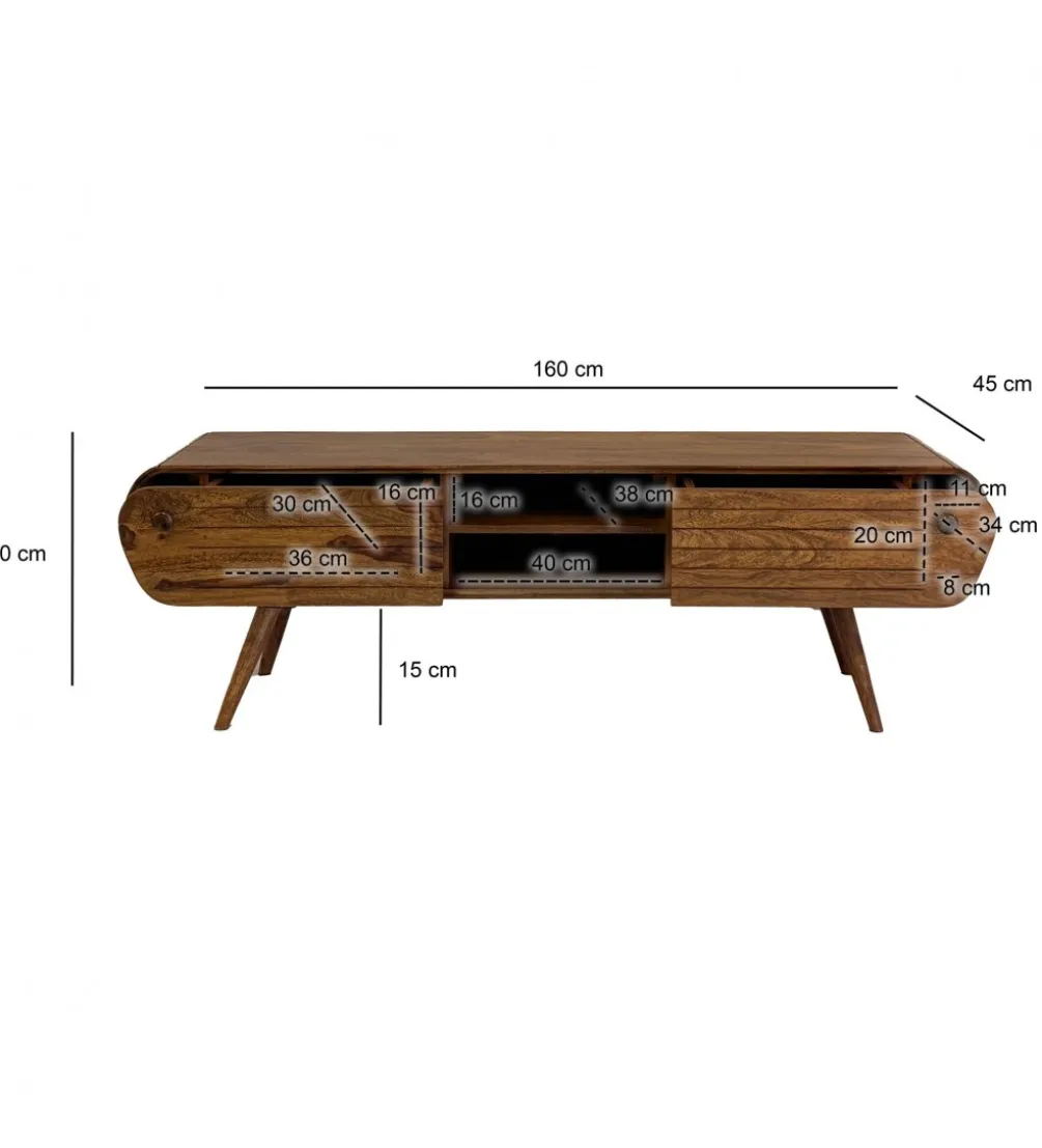 Stolik pod TV WOHNLING 160 cm drewno sheesham