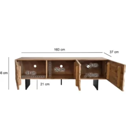Stolik pod TV WOHNLING 160 cm drewno akacja