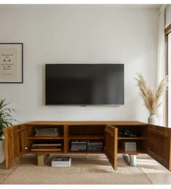 Stolik pod TV WOHNLING 160 cm drewno akacja