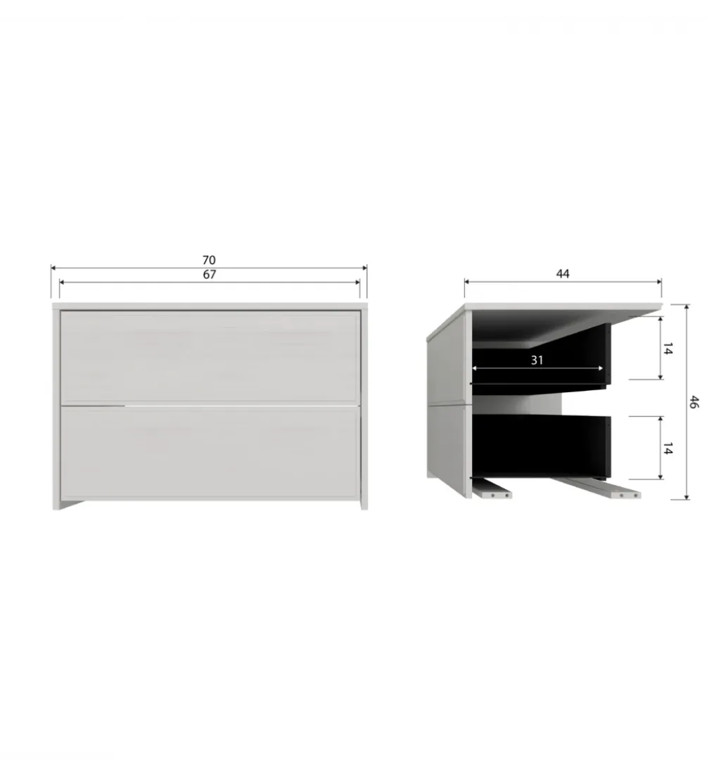 Stolik pod TV YISSA 70 cm szara