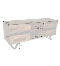 Stolik pod TV ZAMBEZI Amazonas 160 cm drewno Sheesham
