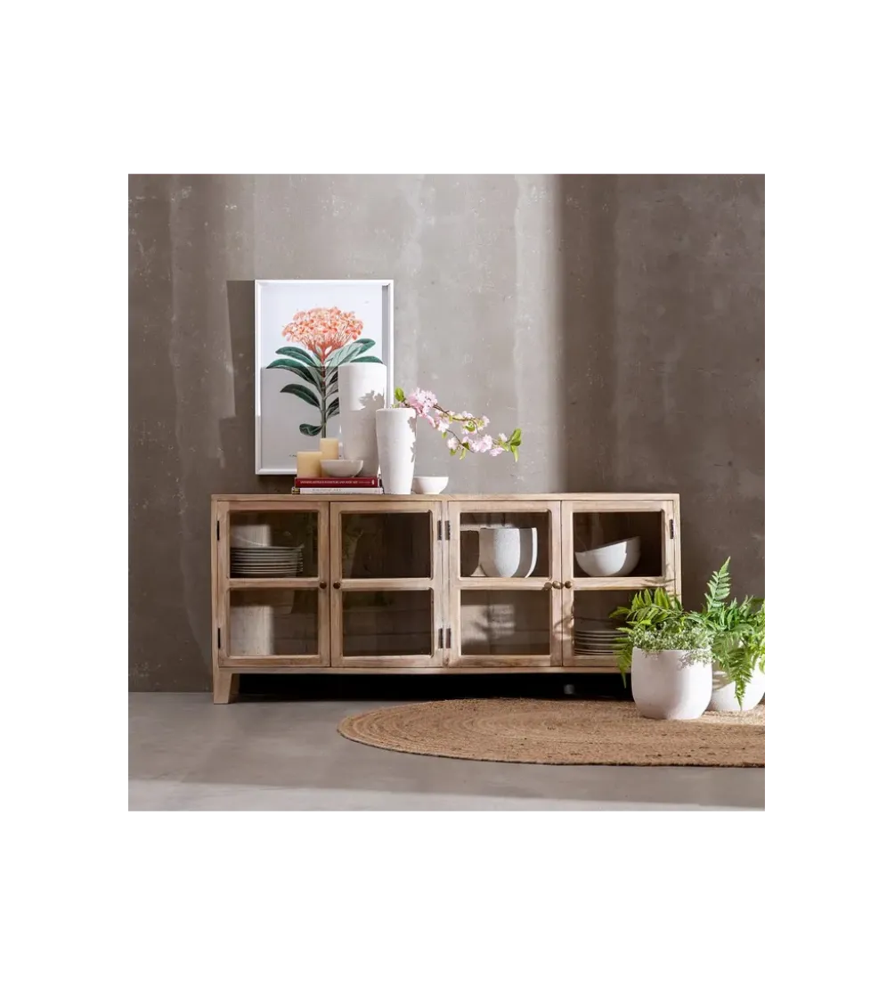 Stolik TV Witryna Iron Craft II160 cm drewno mango
