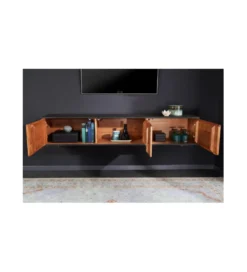 Stolik wiszący pod TV MONTANAS 160 cm drewno akacja