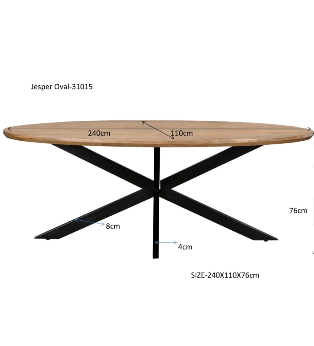 Stół owalny JESPER 240 cm drewno mango