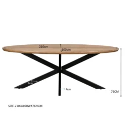 Stół owalny JESPER 210 cm drewno mango