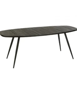 Stół owalny ZAMBIA 200 cm drewno teak czarny