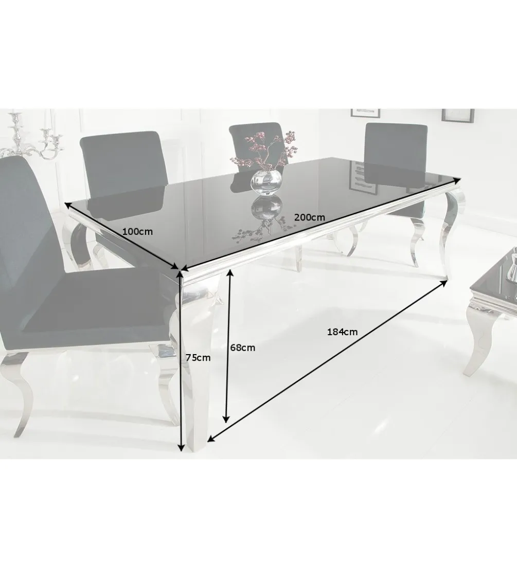 Stół OXANA Modern Barock 200 cm czarny