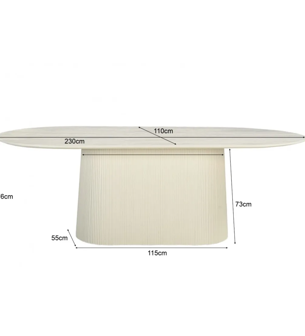 Stół PATO 230 cm drewno mango biała