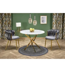 Stół RAYMOND II 100 cm w optyce białego marmuru