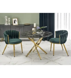 Stół RAYMOND II 100 cm w optyce czarnego marmuru