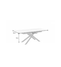 Stół rozkładany ARKANSAS 160 cm - 200 cm ceramika w optyce białego marmuru
