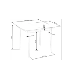 Stół rozkładany BARRET 90 cm - 190 cm biały