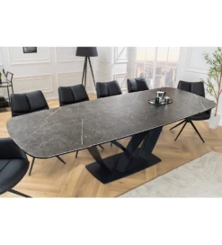 Stół rozkładany BLACKLIGHT 180 cm - 260 cm ceramika w optyce grafitowego marmuru