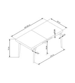 Stół rozkładany CAMBELL 140 cm - 180 cm w kolorze dąb naturalny