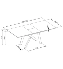 Stół rozkładany CAPITAL 160 cm - 200 cm w kolorze dąb złoty