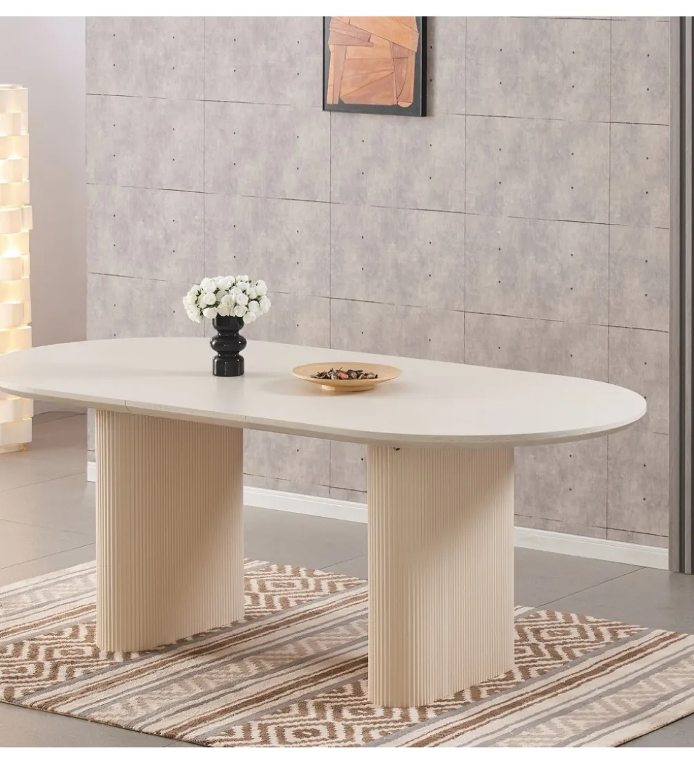 Stół rozkładany COMEDOR od 160 cm do 200 cm beżowy