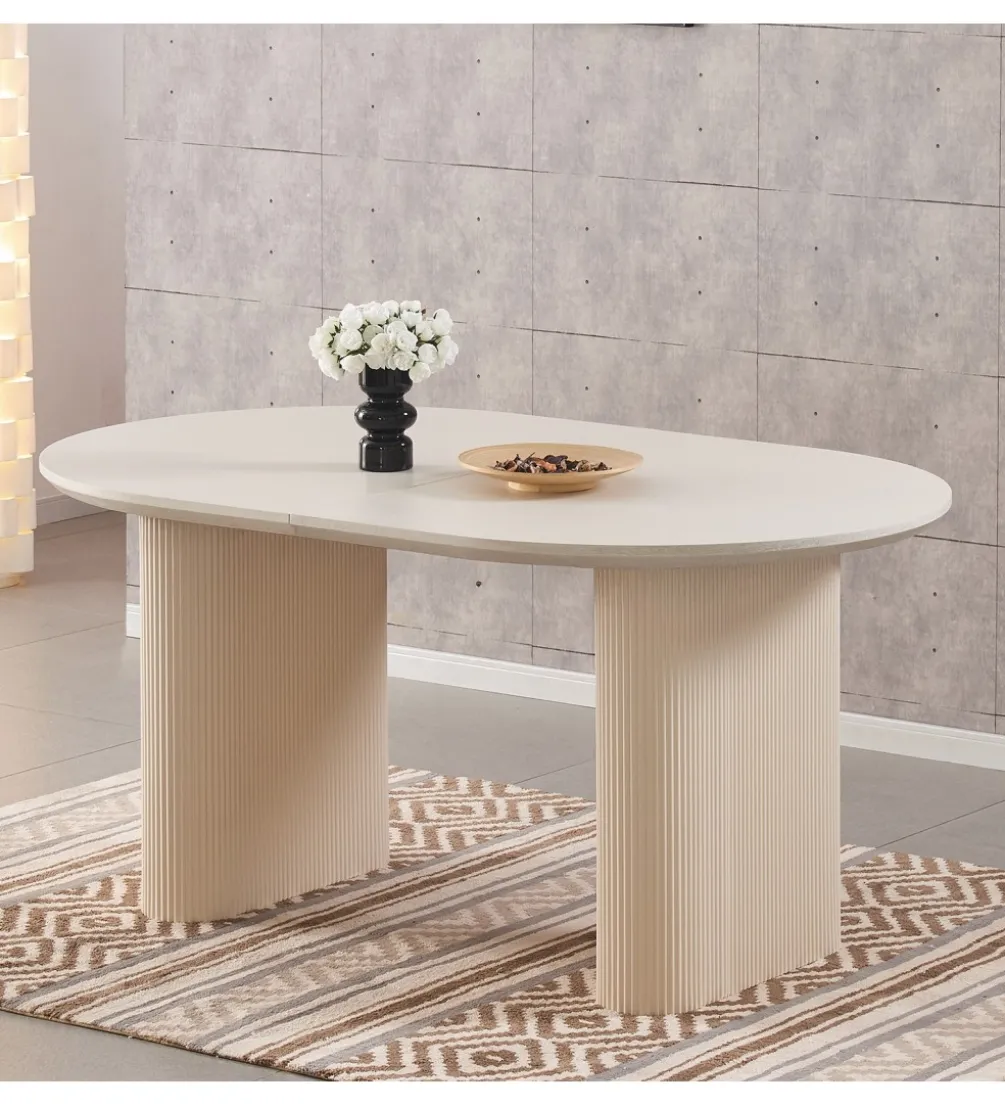 Stół rozkładany COMEDOR od 160 cm do 200 cm beżowy