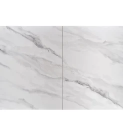 Stół rozkładany DANCAN 160 cm - 220 cm ceramika w optyce białego marmuru