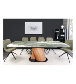 Stół rozkładany ELEMENTS od 180 do 260 cm ceramika efekt marmur taupe
