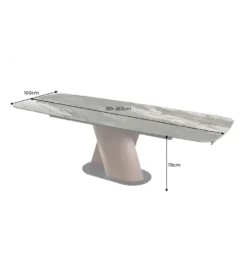 Stół rozkładany ELEMENTS od 180 do 260 cm ceramika efekt marmur taupe