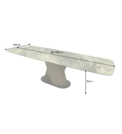 Stół rozkładany ELEMENTS od 180 do 260 cm blat ceramika w optyce marmuru