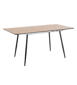 Stół rozkładany ESTANDNO od 120 do 160 cm naturalny czarny
