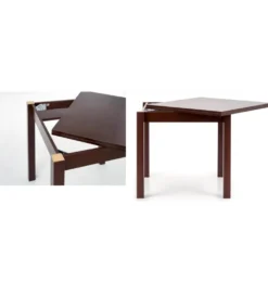 Stół rozkładany GRACJAN 80 cm - 160 cm w kolorze ciemny orzech