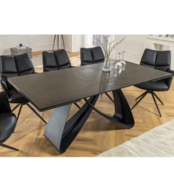 Stół rozkładany INFINITY 180 cm 220 cm 260 cm rdzawoczarny ceramika