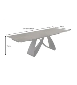 Stół rozkładany INFINITY 180 cm 220 cm 260 cm rdzawoczarny ceramika