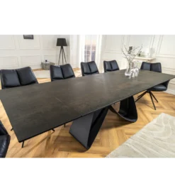 Stół rozkładany INFINITY 180 cm 220 cm 260 cm rdzawoczarny ceramika