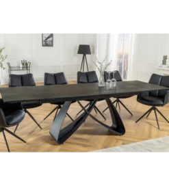 Stół rozkładany INFINITY 180 cm 220 cm 260 cm rdzawoczarny ceramika
