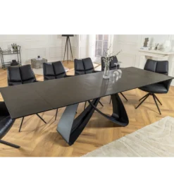 Stół rozkładany INFINITY 180 cm 220 cm 260 cm rdzawoczarny ceramika