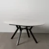 Stół rozkładany JAMEOX 120 cm czarny blat ceramika w optyce marmuru