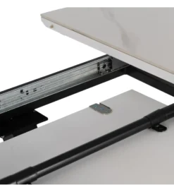 Stół rozkładany JAMEOX 120 cm czarny blat ceramika w optyce marmuru
