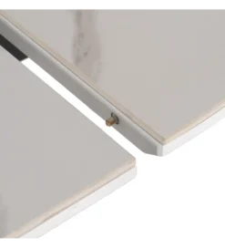 Stół rozkładany JAMEOX 120 cm czarny blat ceramika w optyce marmuru