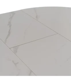 Stół rozkładany JAMEOX 120 cm czarny blat ceramika w optyce marmuru