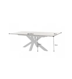 Stół rozkładany JUKON Eternity 180 cm - 225 cm ceramika optyka marmuru