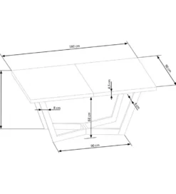 Stół rozkładany MASSIVE 160 cm - 250 cm w kolorze dąb