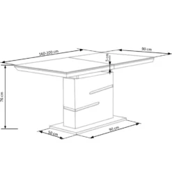 Stół rozkładany MONACO 160 cm - 220 cm biały