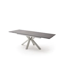 Stół rozkładany NAGANO 160 cm - 200 cm - 240 cm ceramika antracytowy srebrne nogi