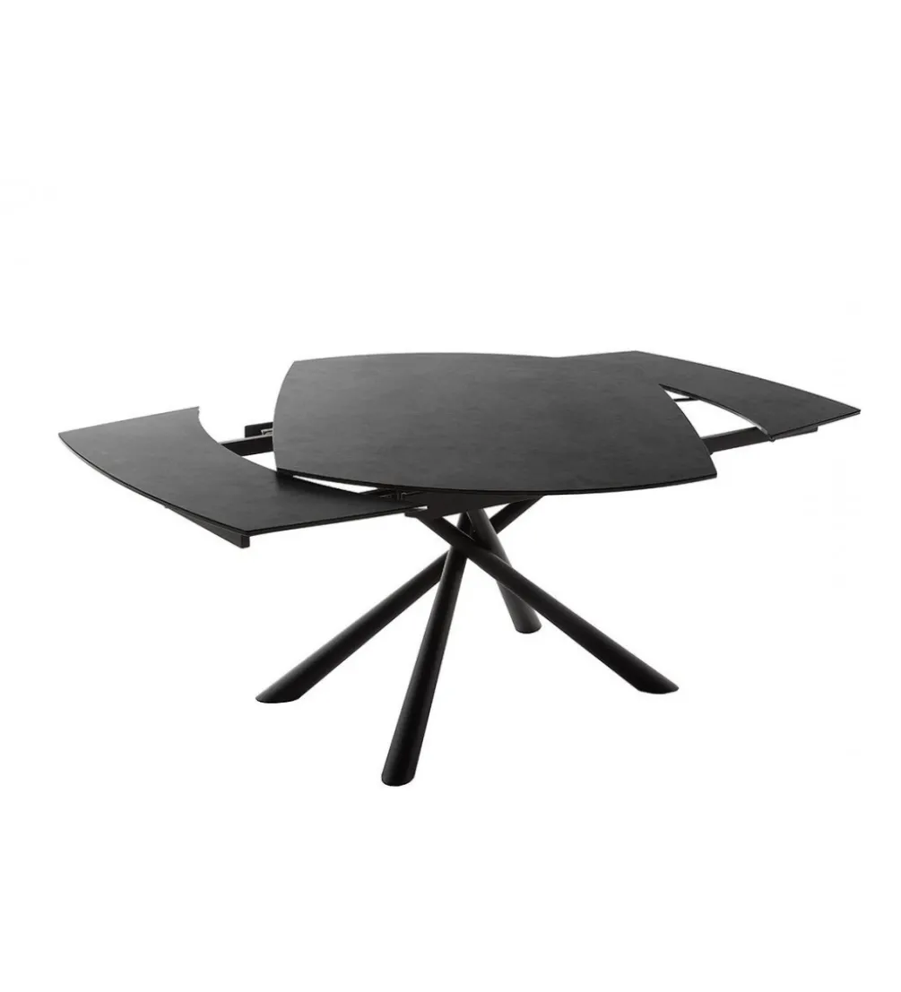 Stół Rozkładany NICOSIA 130 Cm - 190 Cm Ceramika antracyt
