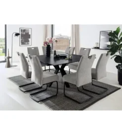 Stół rozkładany PALLINI 150 cm x 90 cm - 120 cm - 150 cm ceramika antracytowy