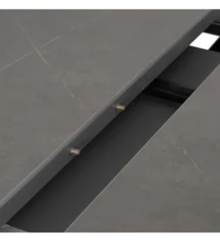 Stół rozkładany PATARASO 120 cm ceramika szara nogi czarne