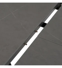 Stół rozkładany PATARASO 120 cm ceramika szara nogi czarne