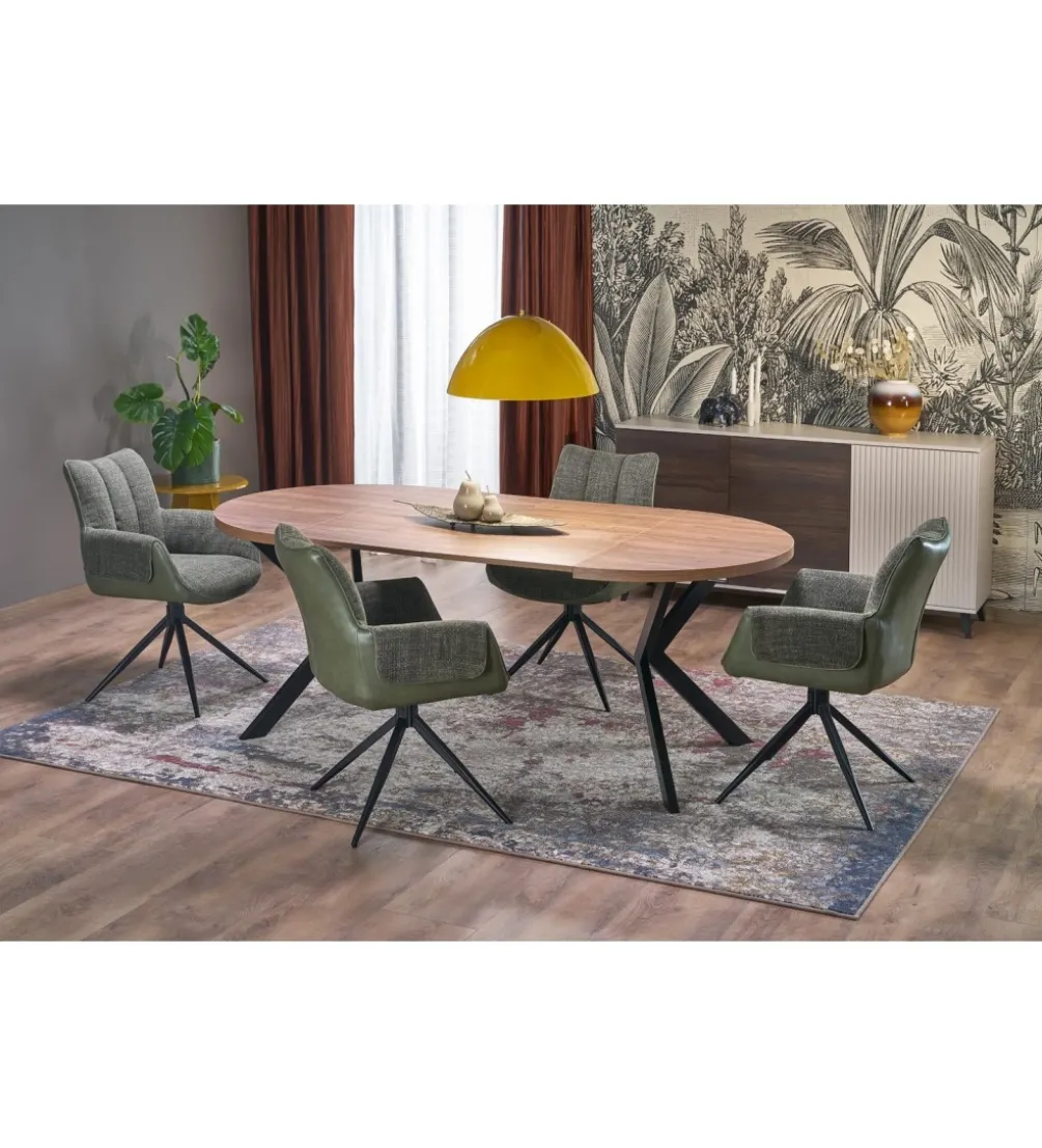 Stół rozkładany PERONI II 100 cm - 250 cm w optyce drewna orzech