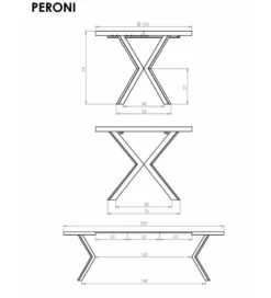Stół rozkładany PERONI II 100 cm - 250 cm w optyce drewna orzech