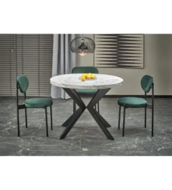 Stół rozkładany PERONI II 100 cm - 250 cm w optyce białego marmuru